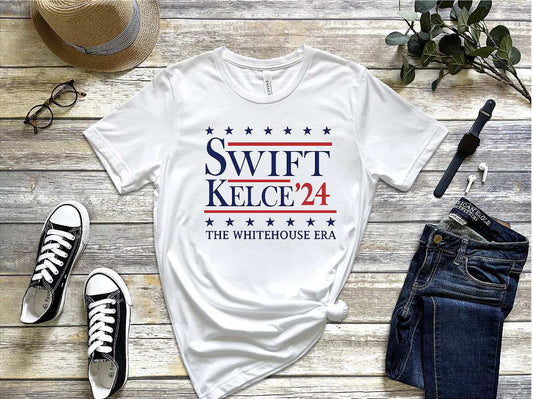 Elect Swift and Kelce Gildan unisex 8000 white