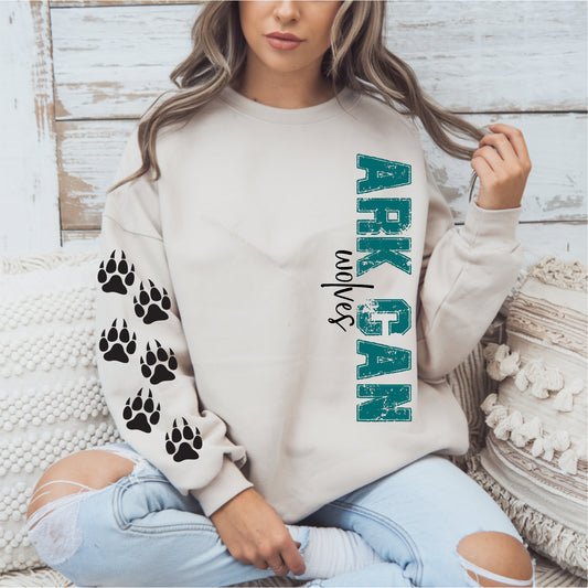 Ark-Can Wolves Crewneck Sweatshirt SF000 Gildan Off White