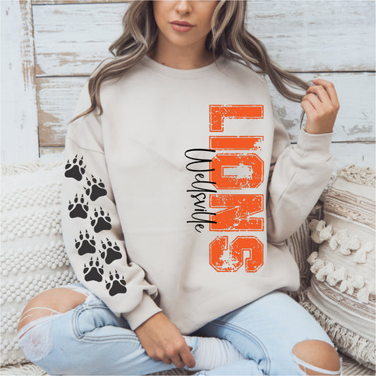Wellsville Lions Crewneck Sweatshirt SF000 Gildan Off White