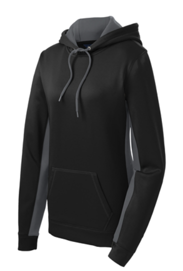 Sport-Tek® Ladies Sport-Wick® Fleece Colorblock Hooded Pullover