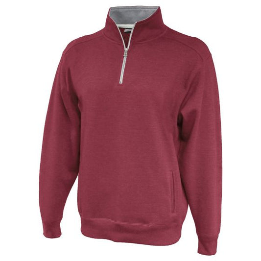 Cal-Mum 8107 Maroon Htr throwback 1/4 zip