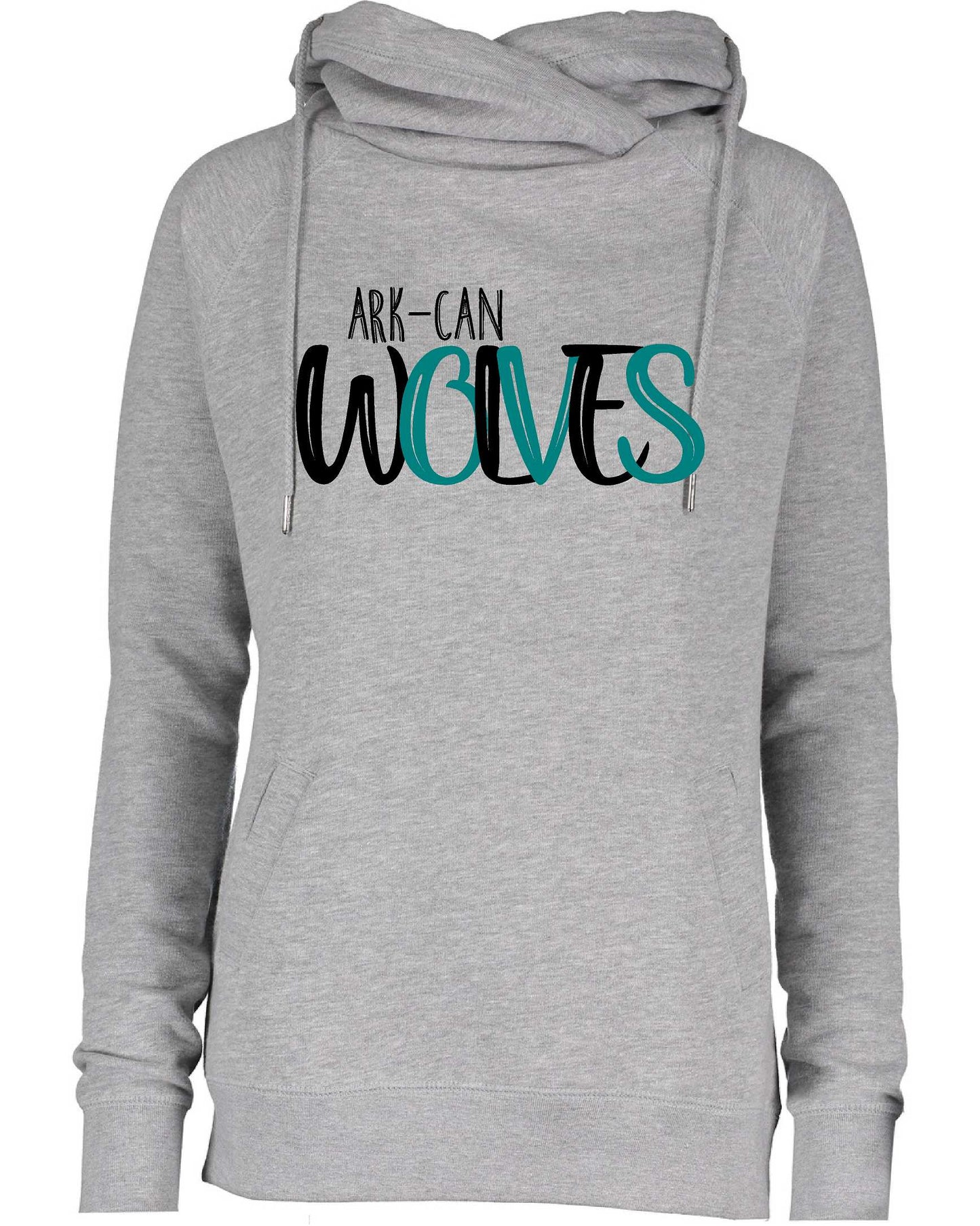 Arkport-Canaseraga Wolves Ladies Cowl Neck hoodie, EZ329
