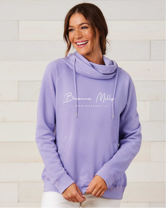 Brianna Mills Photography Ladies Fleece Funnel Neck Pullover Hoodie EZ329