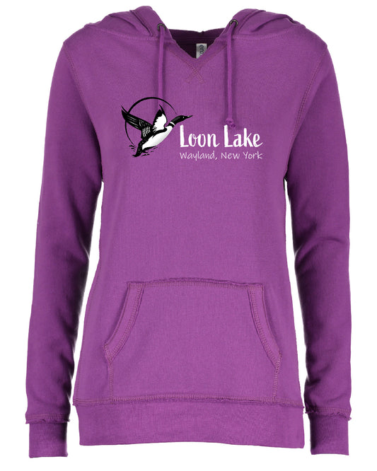 LL Loon Bird Enza Ladies V-Notch Fleece Pullover Hood