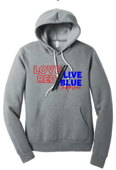 Campbell Savona Love Red Live Blue Bella hoodie - unisex BC3719