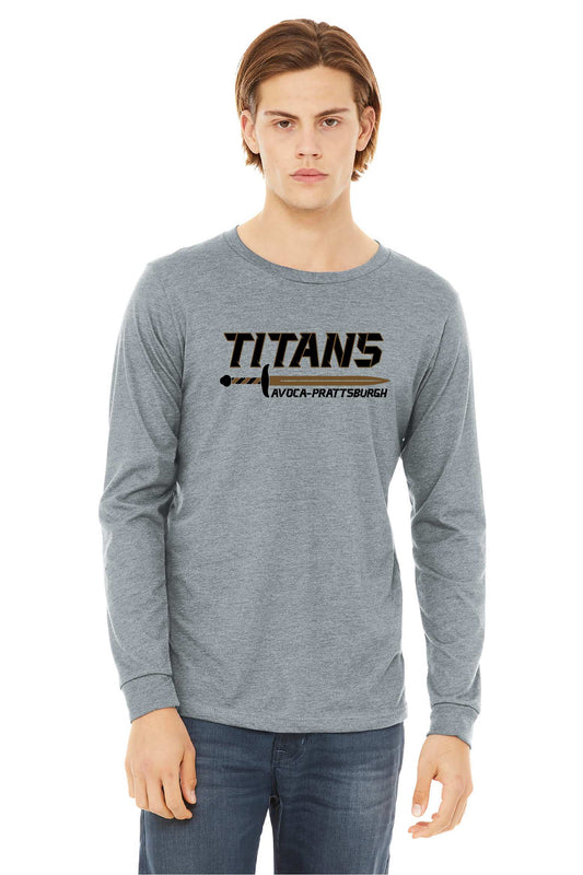 AP Avoca Prattsburgh Youth/Adult Gray Bella Canvas Long sleeve tshirts BC3501CVC