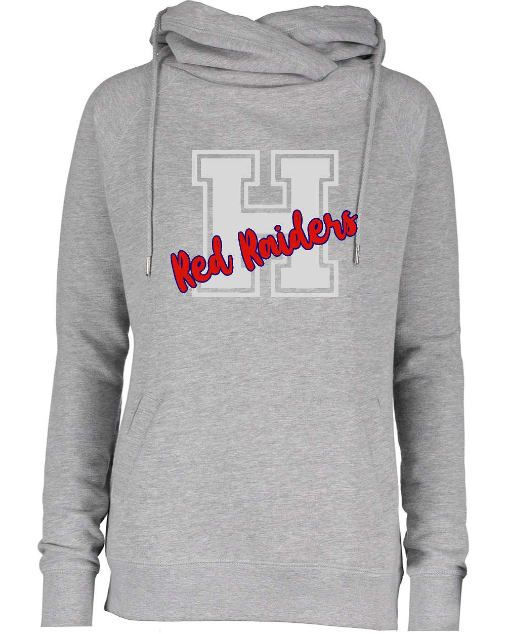 Hornell Red Raiders Gray on Gray Ladies Enza Cowl Neck sweatshirt EZ329