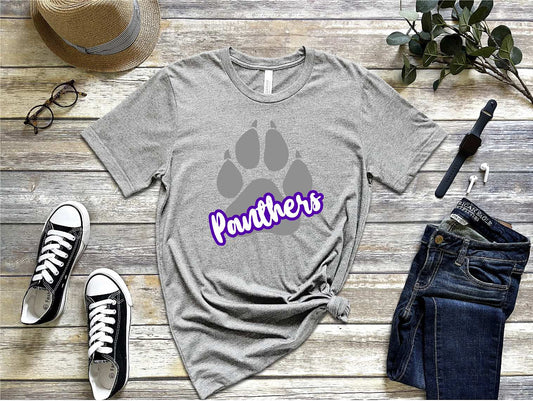 Andover Panther gray on gray Bella Canvas Short Sleeve tshirts BC3501CVC
