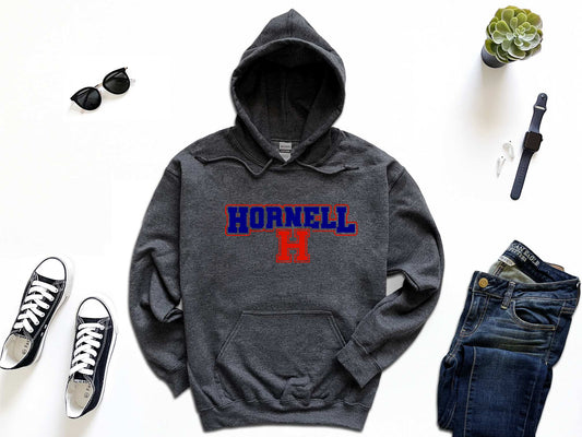 ***Design Options!!*** Hornell Red Raiders Gildan Deep Heather Sport Hoodie, Unisex, 18500