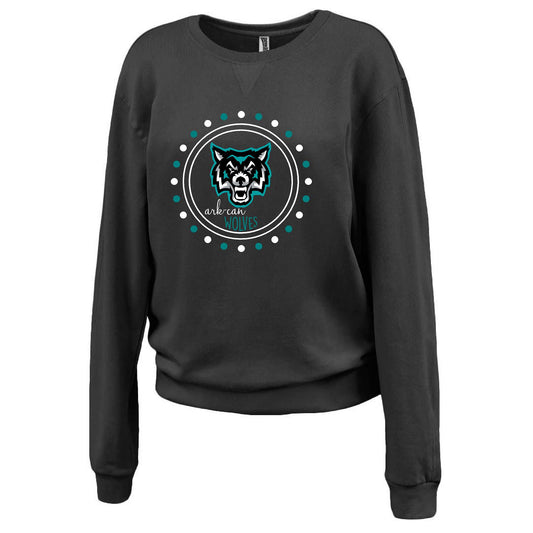 Arkport-Canaseraga Wolves Pennant Ladies Crewneck 8332