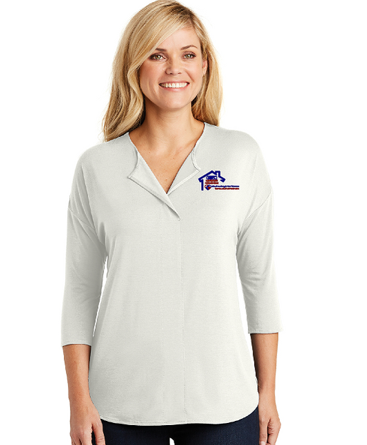 HBPC Port Authority® Ladies Concept 3/4-Sleeve Soft Split Neck Top LK5433