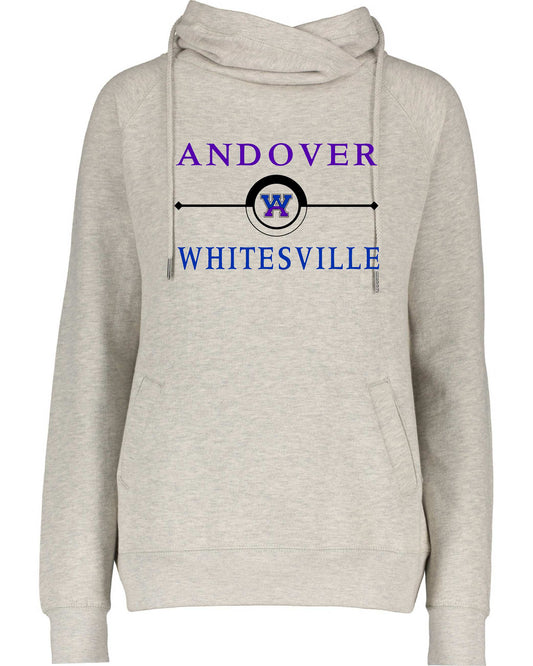 Andover-Whitesville Athletics Oatmeal Ladies Cowl Neck hoodie, EZ329