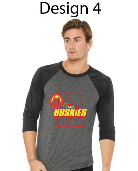 Olean School Unisex Baseball Style Bella BC3200 Black/Charcoal