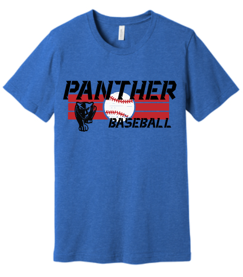 Panther Baseball Tshirt Blue Bella BC3001CVC