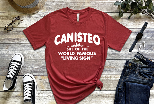 Welcome to Canisteo Living Sign Unisex adult or youth Bella tshirt BC3001