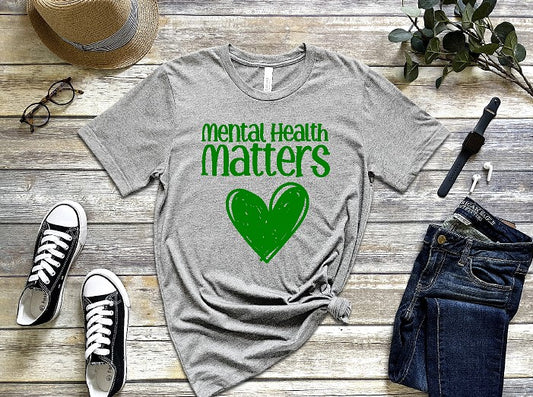 Mental Health Matters gray unisex fit Bella Canvas tshirt BC3001