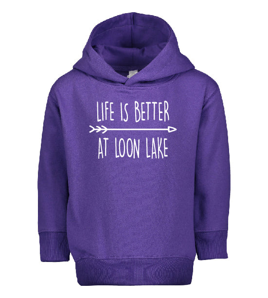 LL "Life is Better at Loon Lake" Toddler Pullover Fleece Hoodie