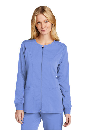 Veterans Affairs WW4088 WonderWink® Women’s Premiere Flex™ Full-Zip Scrub Jacket Brand Logo