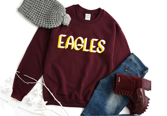 Wayland Cohocton Eagles - Maroon Unisex Crewneck 18000