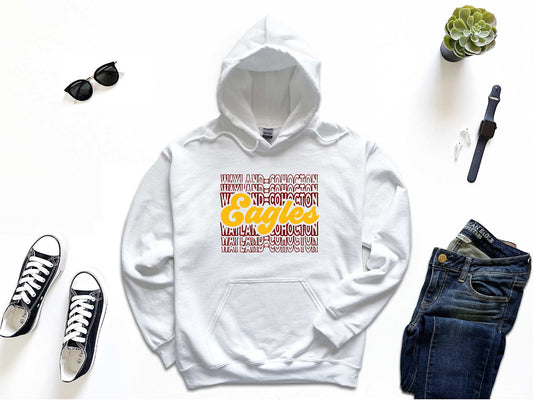 Way-Co Eagles White hoodie, unisex, adult/youth 18500