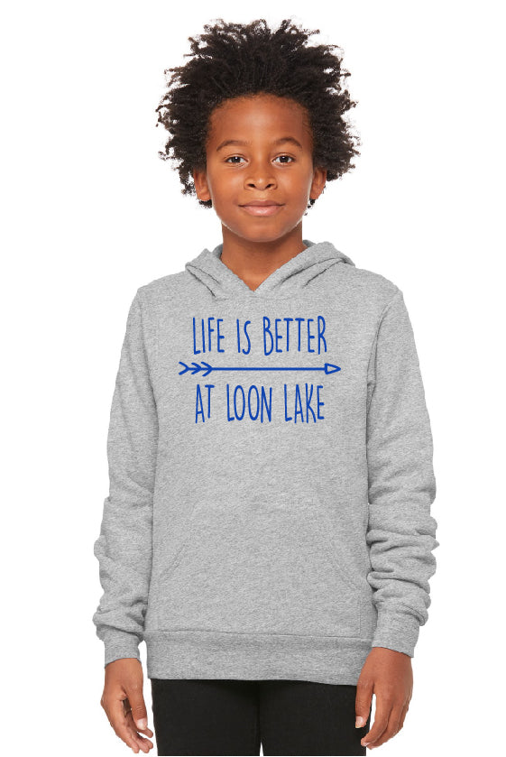 LL "Life is Better at Loon Lake" Youth Sponge Fleece Pullover Hoodie