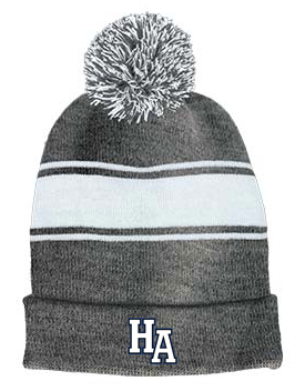 Pom Pom Striped Beanie