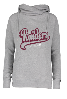 Cal-Mum EZ329 Athletic Heather Enza® 32979 Ladies Classic Fleece Funnel Neck Pullover Hood