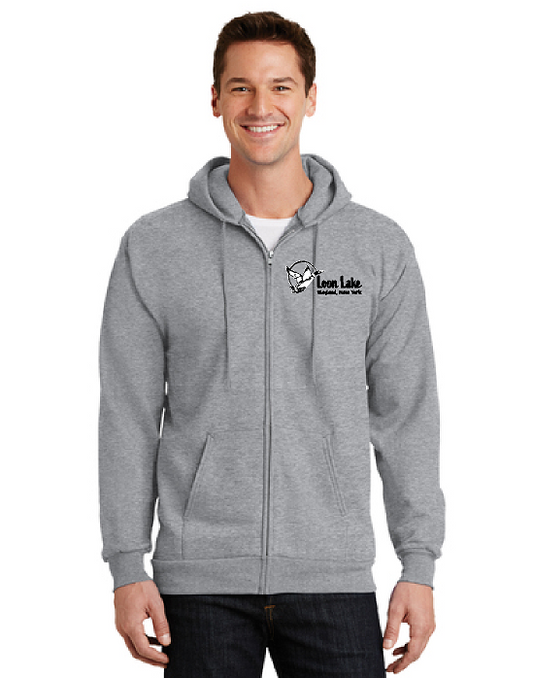 Loon Lake Embroidered PC90ZHT Tall Fit Port & Company® Zip up hoodie